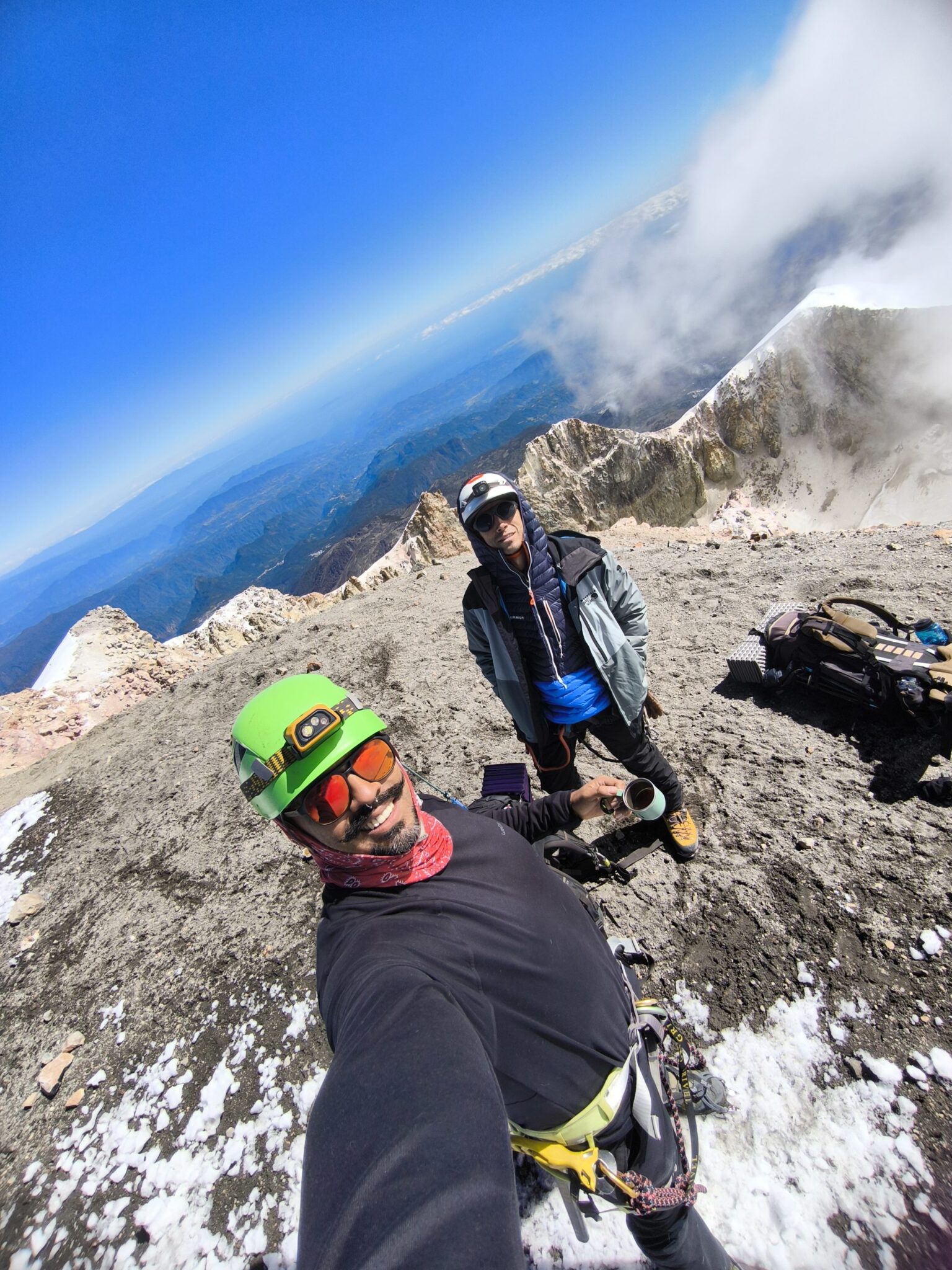 César, historian and founder of Odyssey Adventure MX, on the summit of Pico de Orizaba